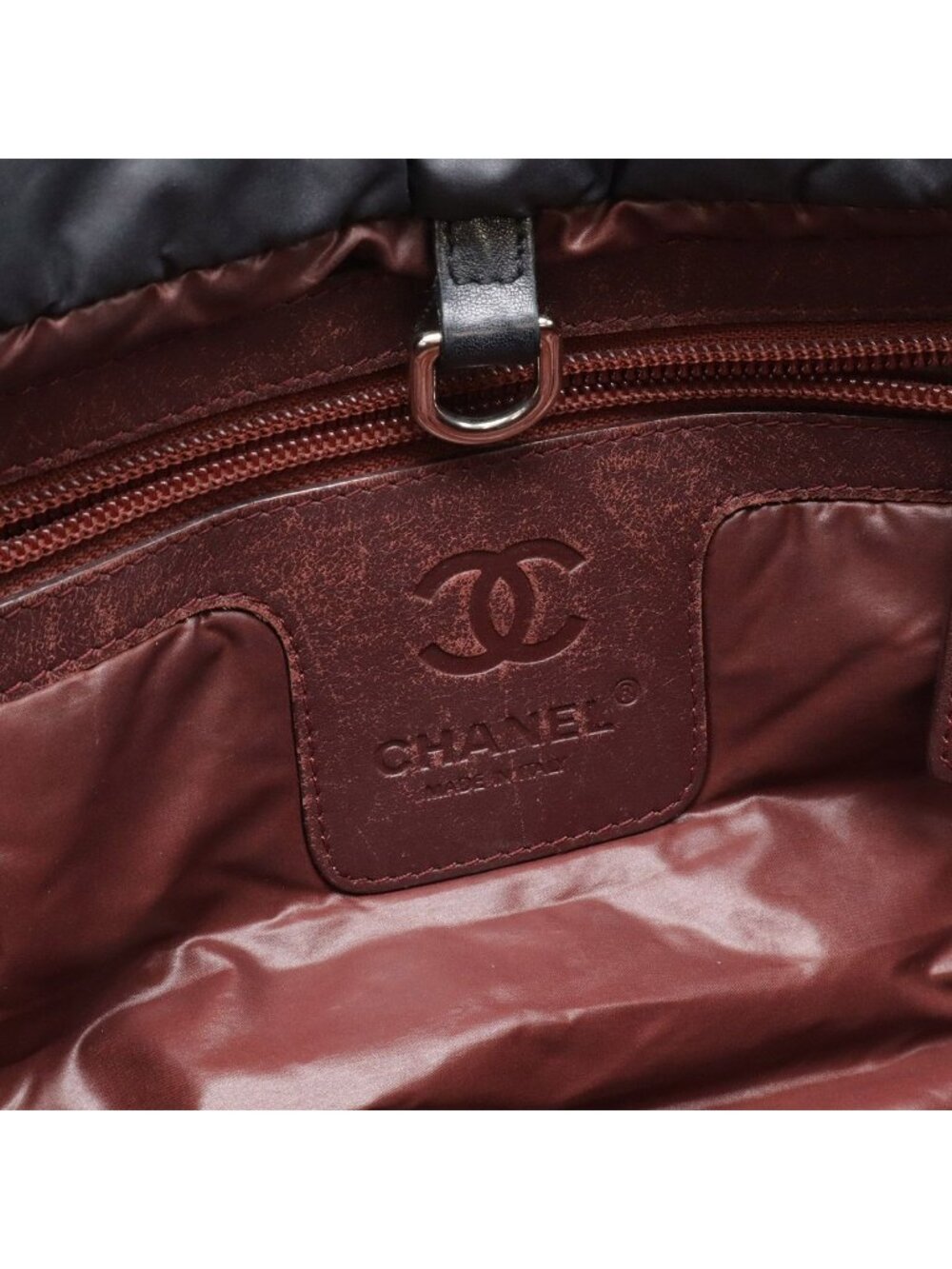 Chanel Coco Cocoon Small Tote Quilted Nylon Leather Black Silver - Picture 7 of 9